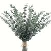 20pcs Artificial Plants Eucalyptus Leaves, Green Leaf Branches for Home Party Garden Wedding Valentine's Day Decoration Flowers
