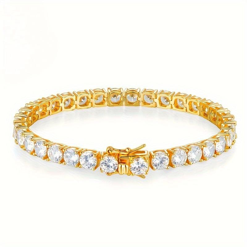 Tennis Chain Bracelet, Trendy Hip-hop Style, Men's Personalized Accessories, Fashionable and Versatile Accessories.