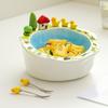 Little Duck House Shape Fruit Bowl with Fork Cartoon Snack Plate Creative Salad Plate  Living Room