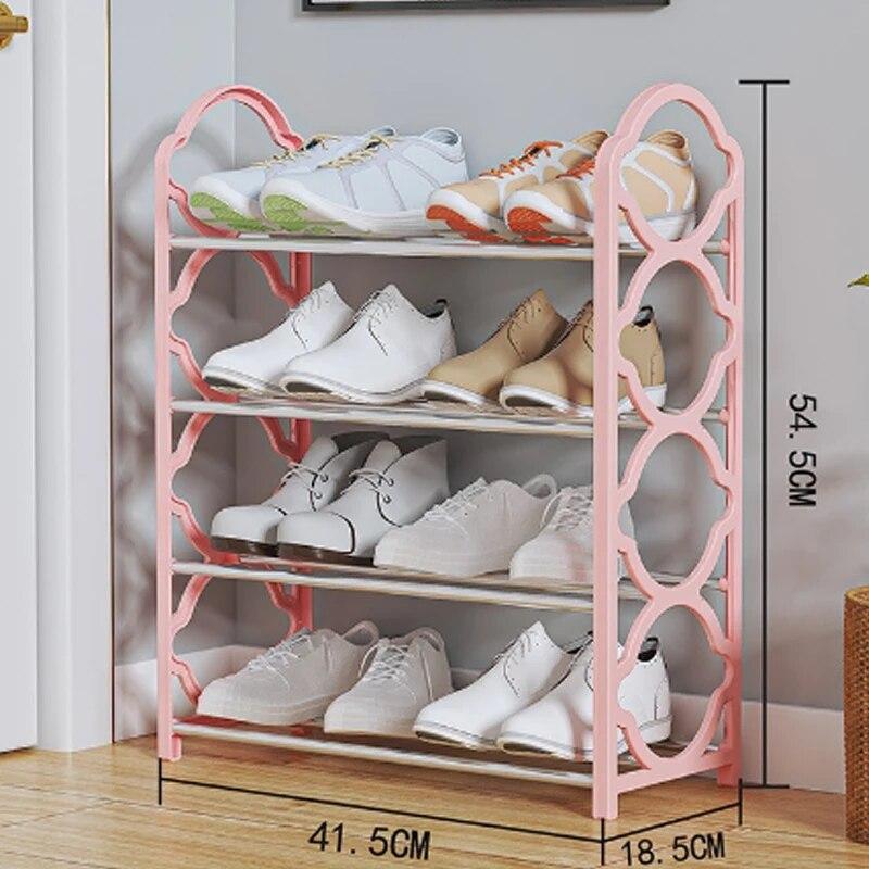 

Shoe Rack Multi Layered And Space Saving Shoe Rack For Simple Household Storage And Storage Three And Four Layer Shoe Racks рожевий