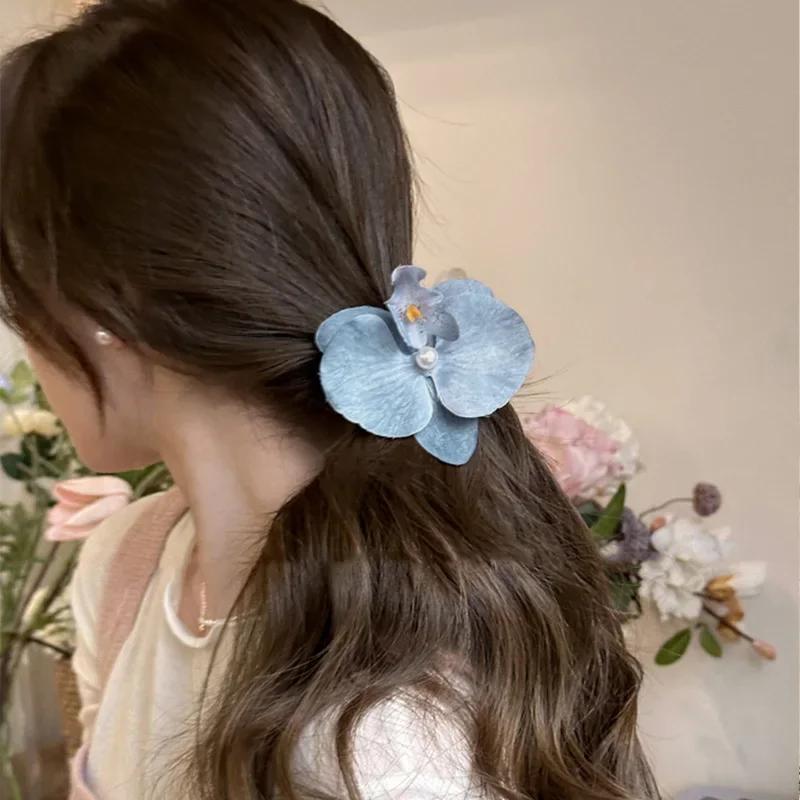 Bohemia Orchid Flowers Samll Hair Clips Hawaii Summer Flowers Hair Clips Hairpins Barrette For Wedding Party Hair Accessorie