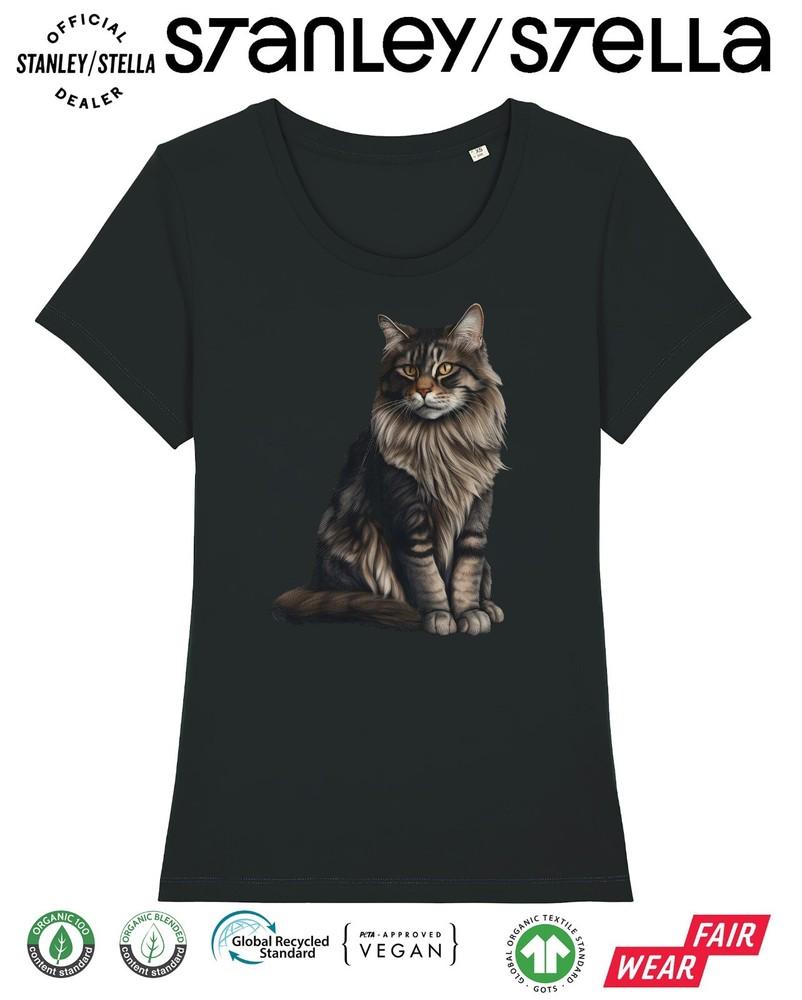 Maine Coon CAT T-Shirt Womens Funny Pet Gift / Cotton Tee