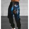 2026 Hot Selling Fashionable and Cool Wolf Pattern Men's Casual Elastic Medium 3D Printed Loose Fit Winter Outdoor Pants
