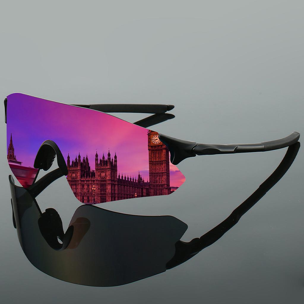Wrapped Round Athletic Goggle Men Latest Rimless Mirror Outdoor Use Hiking UV Protection Glasses Trendy Punk Design Anti-UV Bicycle Shades