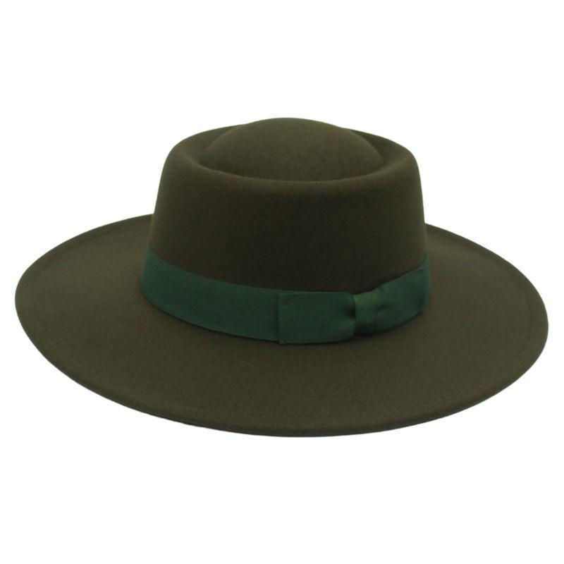 Popular Top Hat Versatile Bow Dome Convex Top Big Brim Fashion Casual Woolen Felt Hat Top Hat Hat