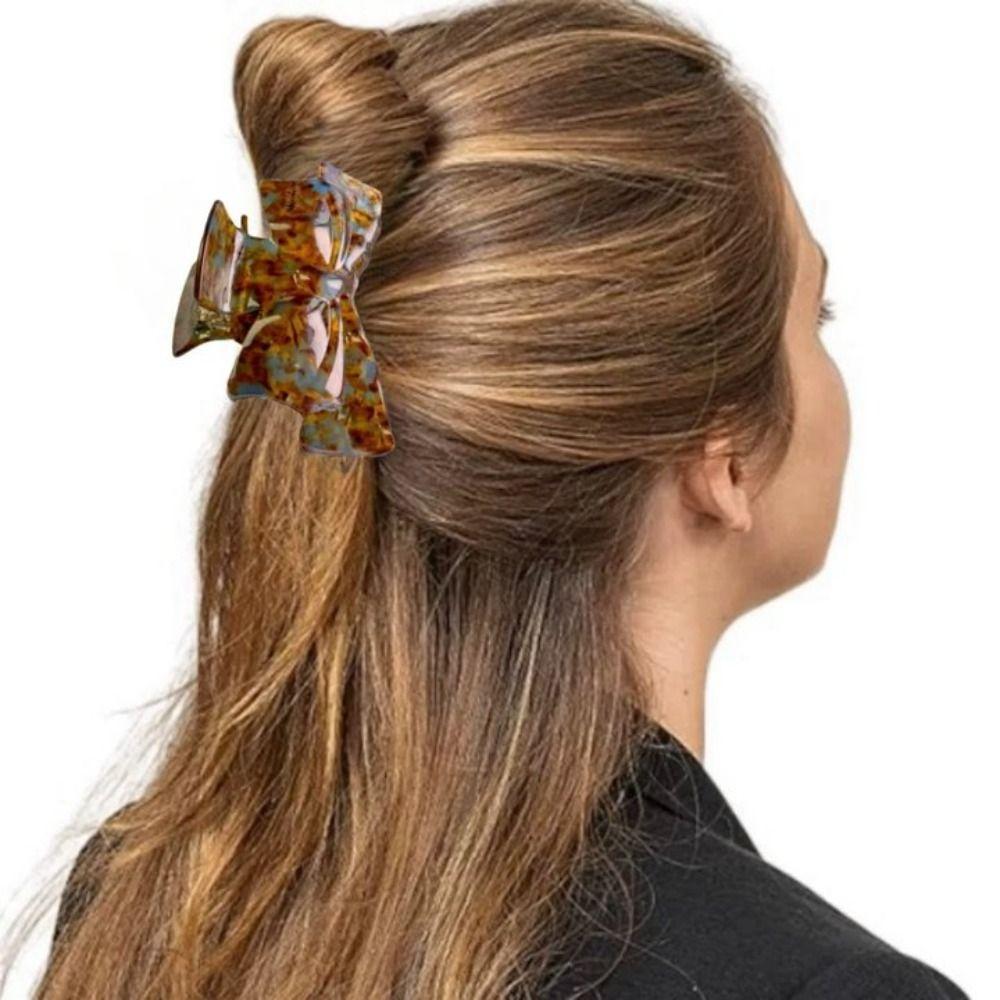 Geometric Retro Bow Acetate Hair Claw Hairpin Korean Style Shark Clip Streetwear