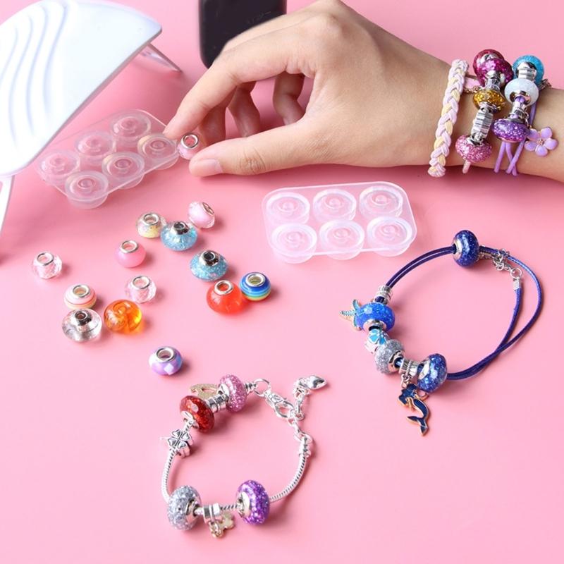 Diy Crystal Epoxy Mold 6 Grids Ball Earrings Bracelet Mirror Resin Mold Beads Silicone Mold for Diy Pendants Making