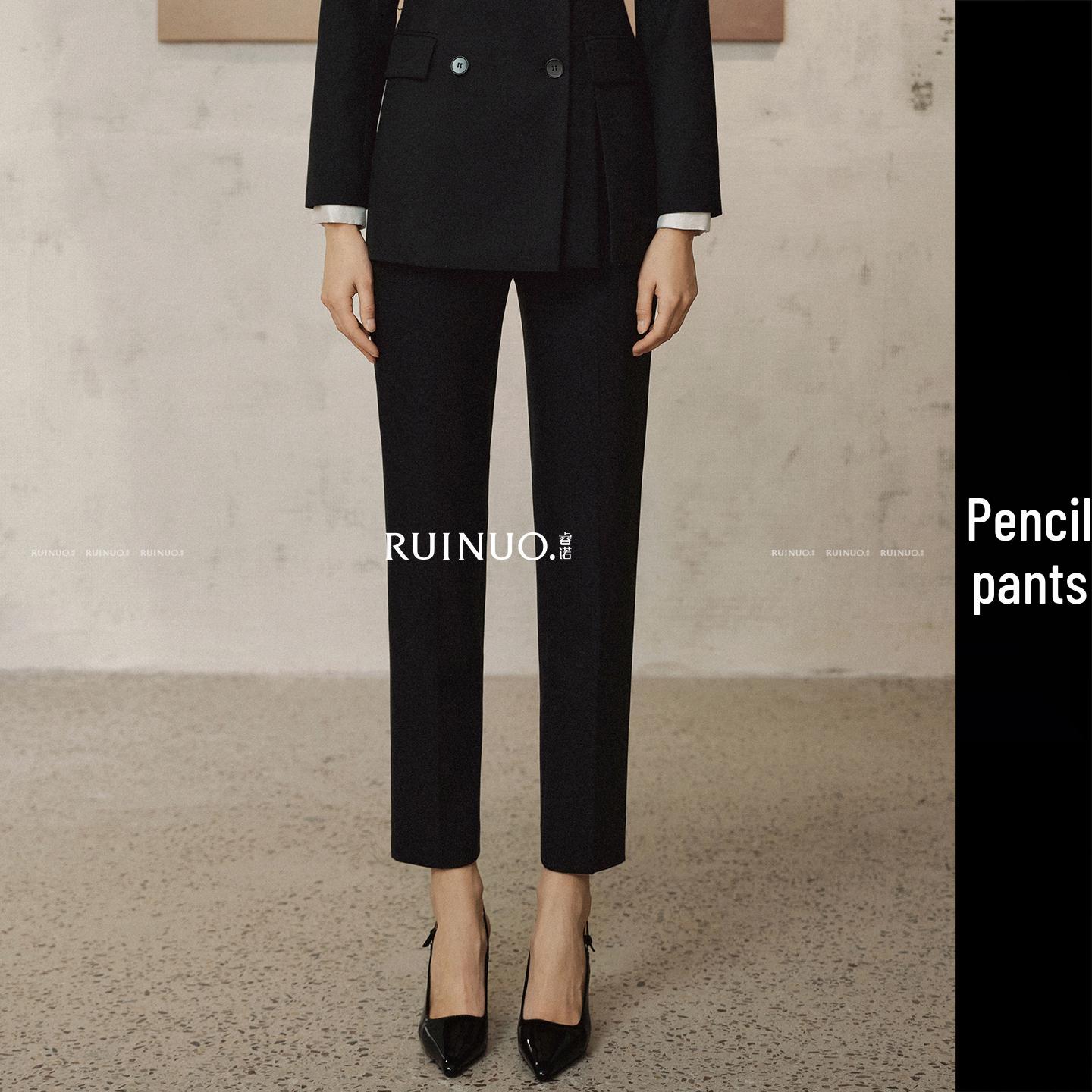 Rui Nuo Women s Elegant Black Suit Set – Professional Spring Workwear for Civil Servant Interviews L