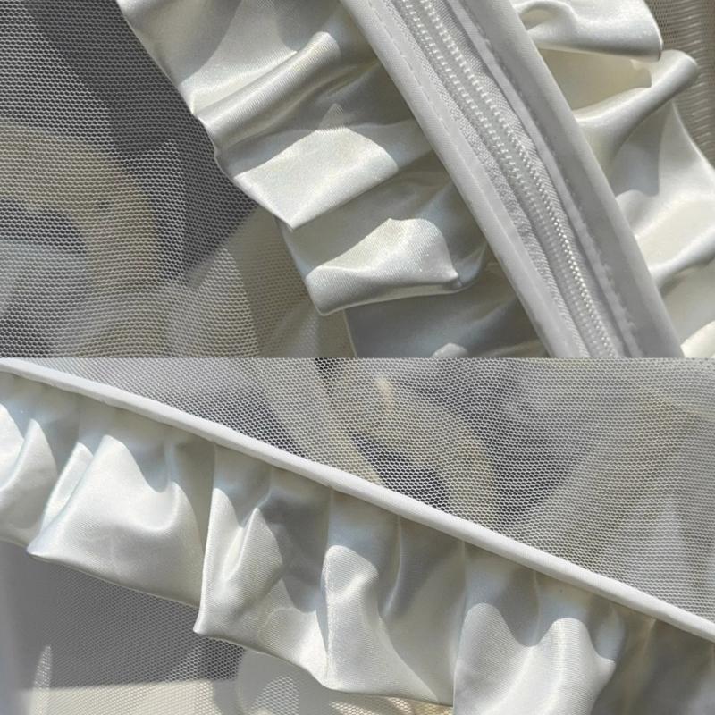 Full Coverage Fly Net for Strollers Lace Trim Design Easy Installation Polyester Fabric Baby Pram Cart Sleeve