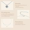 BAMOER Moissanite Layered Pendant Necklace 925 Sterling Silver Round Multilayer Stylish Dainty Choker Necklace 17.7 Inches