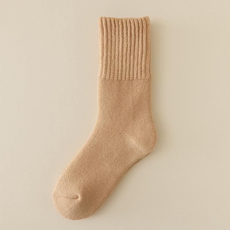 Men's Extra Thick Cashmere Wool Socks – Warm Velvet Mid-Calf Socks for Autumn & Winter