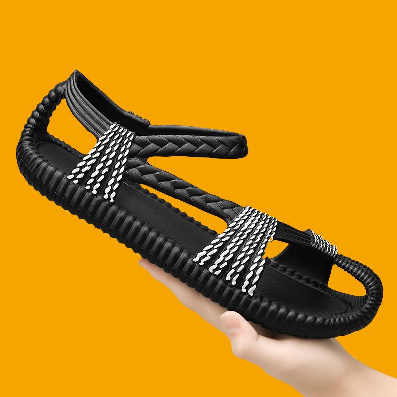 Hausschuhe Weben Design Strand Sandalen Atmungsaktiv Casual Flache Männliche Sandalen Outdoor Paare Sandalen