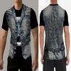 Men's Skeleton Graphic T-shirts Funny 3D Fake Jacket Print Men Women Punk Street Style T shirt Casual Outdoor Youth Tees Y2k Top