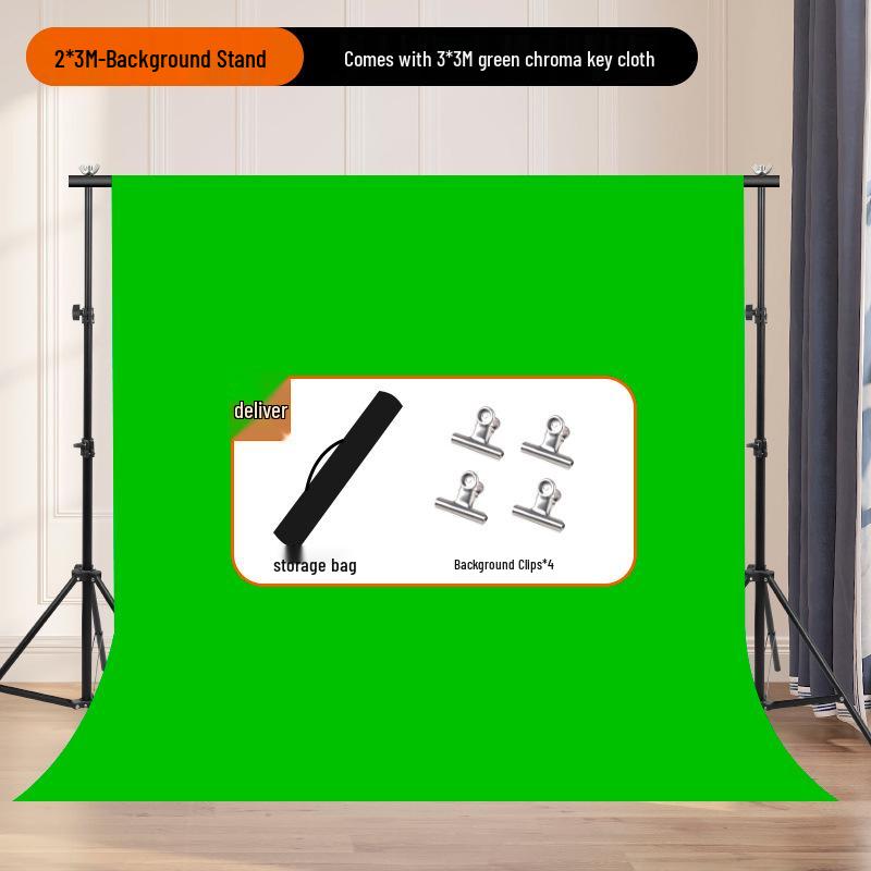 Portable Pull-Down Green Screen: Thick, Liftable, Telescopic Background for Keying and Live Streaming