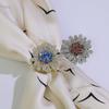 Korean Rhinestone Flower Brooch: Dual-Use Scarf Buckle & Pin Accessory