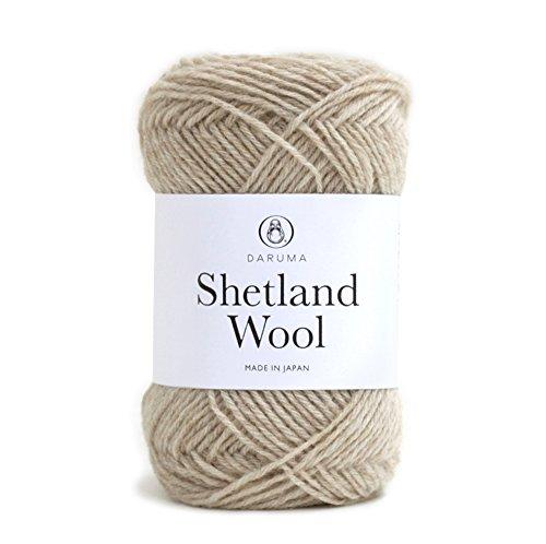 

Yokota DARUMA Shetland Wool Yarn, Medium Weight, Col. 2, Beige, 50g, Approx. 136m, Pack of 5, 6380