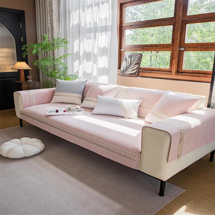 Four Seasons Universal Chenille Precision Jacquard Sofa Cushion Modern Simple Stitching Non-Slip Sofa Cushion Towel