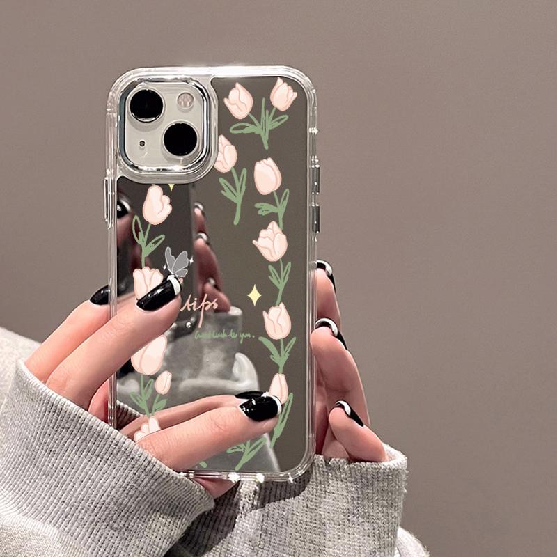 Mobile Phone Cases for iPhone 11 13 XR 15 Pro Max 12 14 Pro Max Case iPhone 16 XS Max Mirror Protective Case Mirror Exquisite Cartoon Waterproof