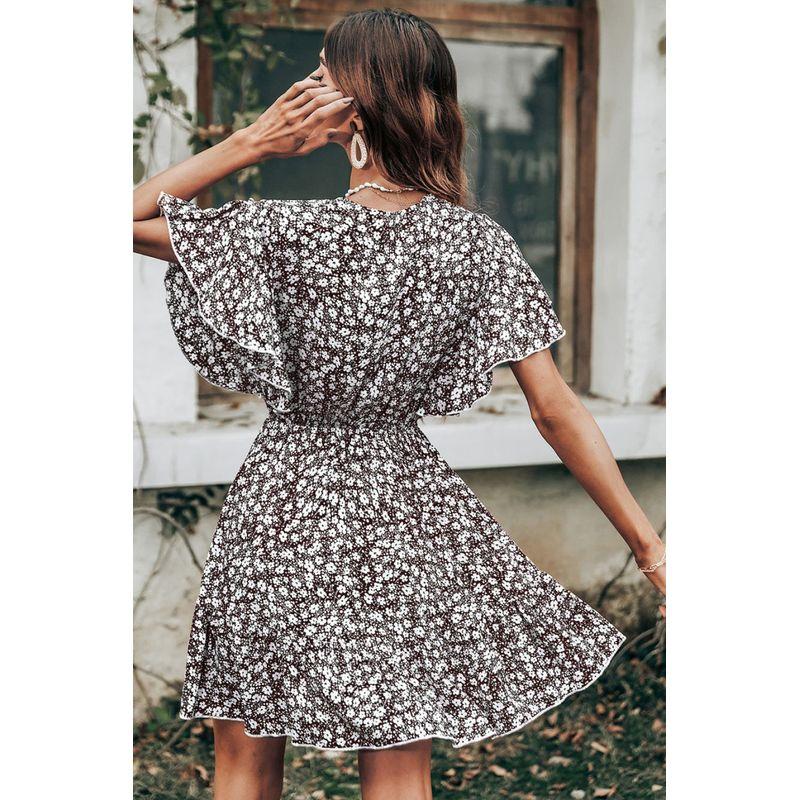 

Модный стиль Уличная мода Элегантная Внешнеторговая Женская одежда Весна/Лето V-образный вырез Волан Большая Юбка-солнце Приталенное Районное Платье Black XL