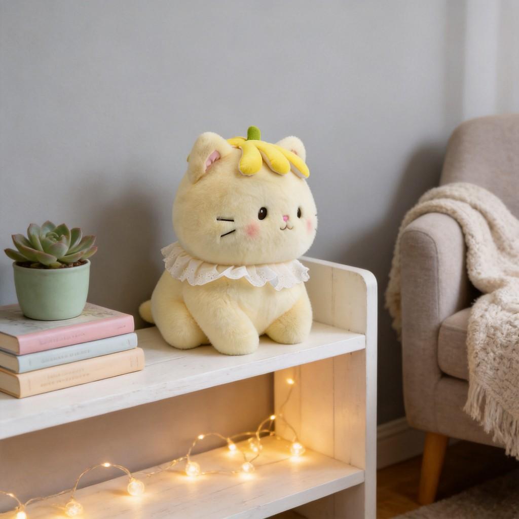 Plush Banana Cat Toy Soft Stuffed Animal For Kids And Kids Room Decor