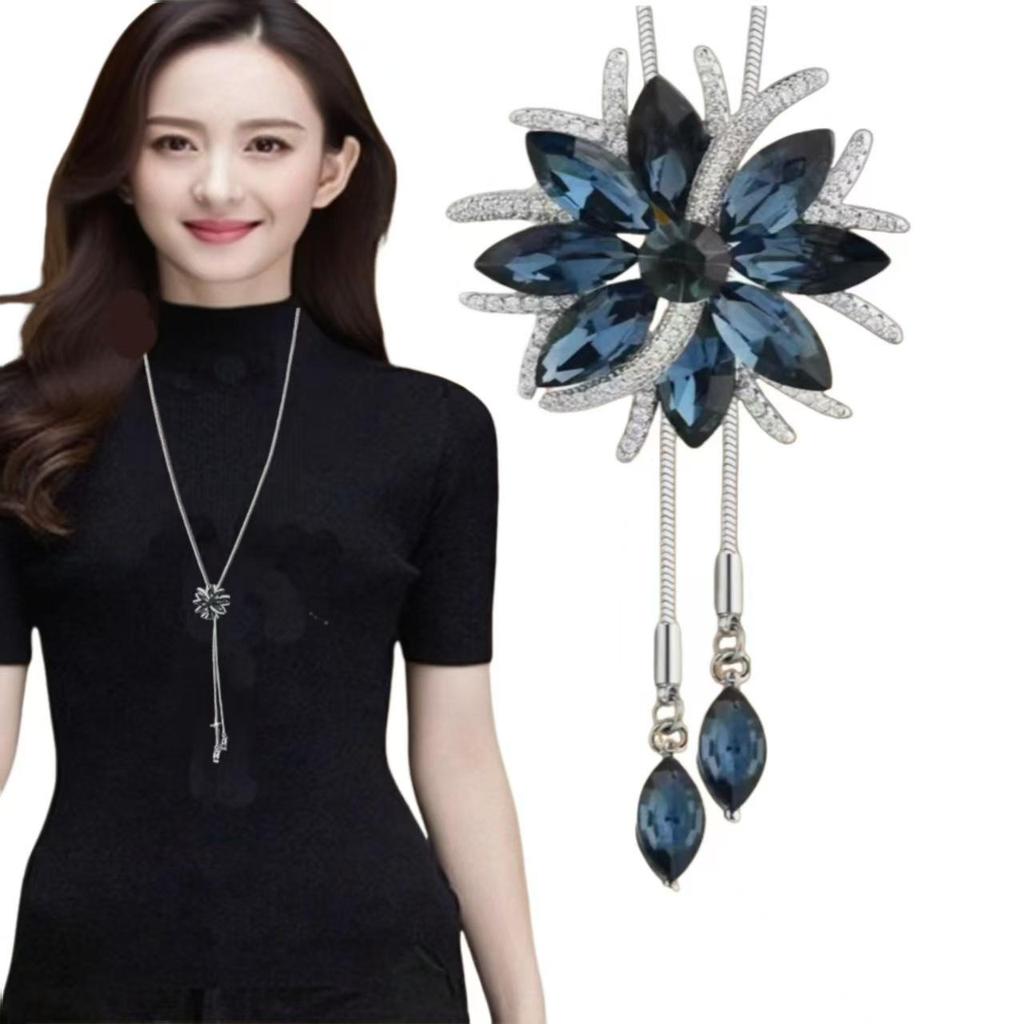 Elegant Long Tassel Sweater Chain with Japanese and Korean Pearls