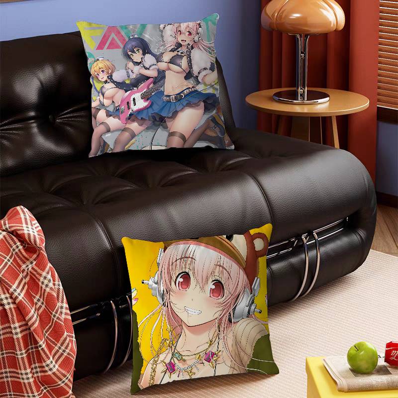 Anime Super Sonico Pillow Case Removable Washable Cushion Cover – All-Season Soft Linen