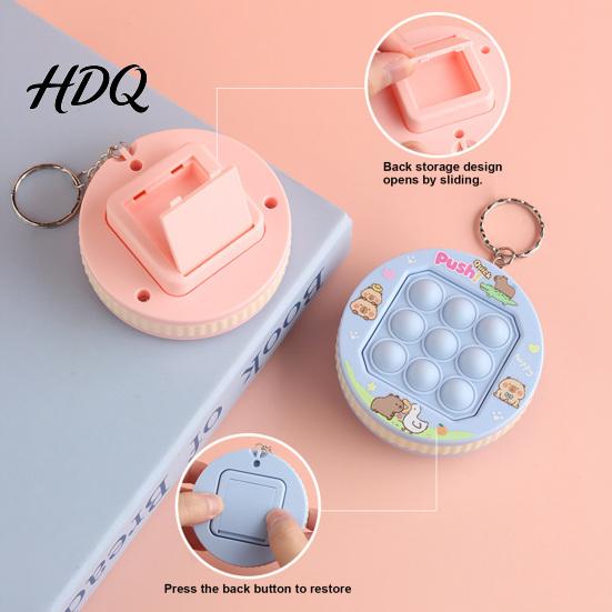 Stress Relief Keychain Push Bubble Game Console Mini Popping Fidget Toy Machine Backpack Bag Purse Charm Party Favors