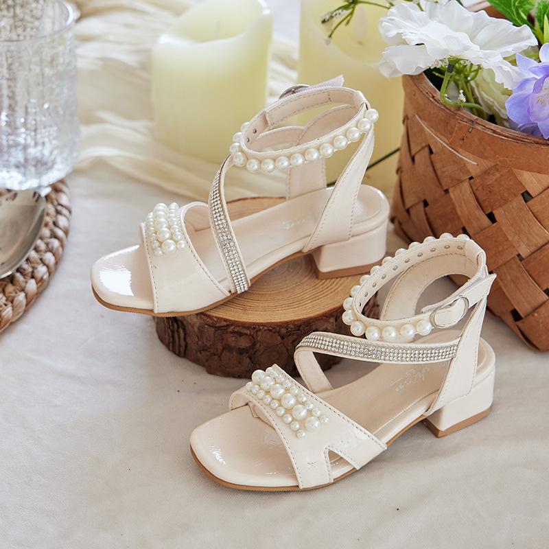 Fashion Girls' Shoes Summer New Kids Sandals Soft Soled Girls Princess Shoes Simple Women's Sandals Anti Slip Girl High Sandal
