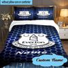 Custom Name Everton Football Club Crest Bedding Set 3pcs, Bedding Set Including 1pc Duvet Cover And 2pcs Pillowcases for Bedroom, Dormitory Gift
