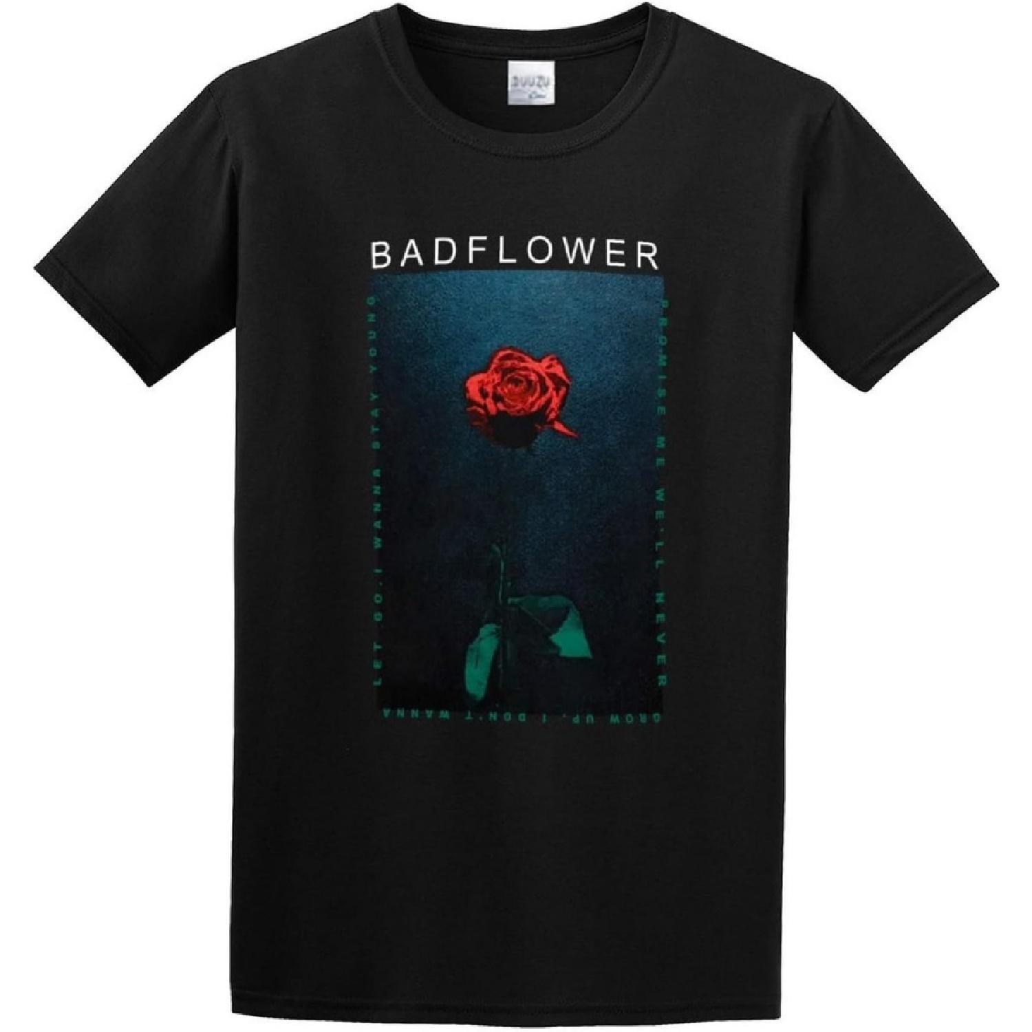 DALIBANG Badflower Band Promise Rose Unisex 100% Cotton Short-Sleeve T-Shirts Black XXXXXL разноцветный