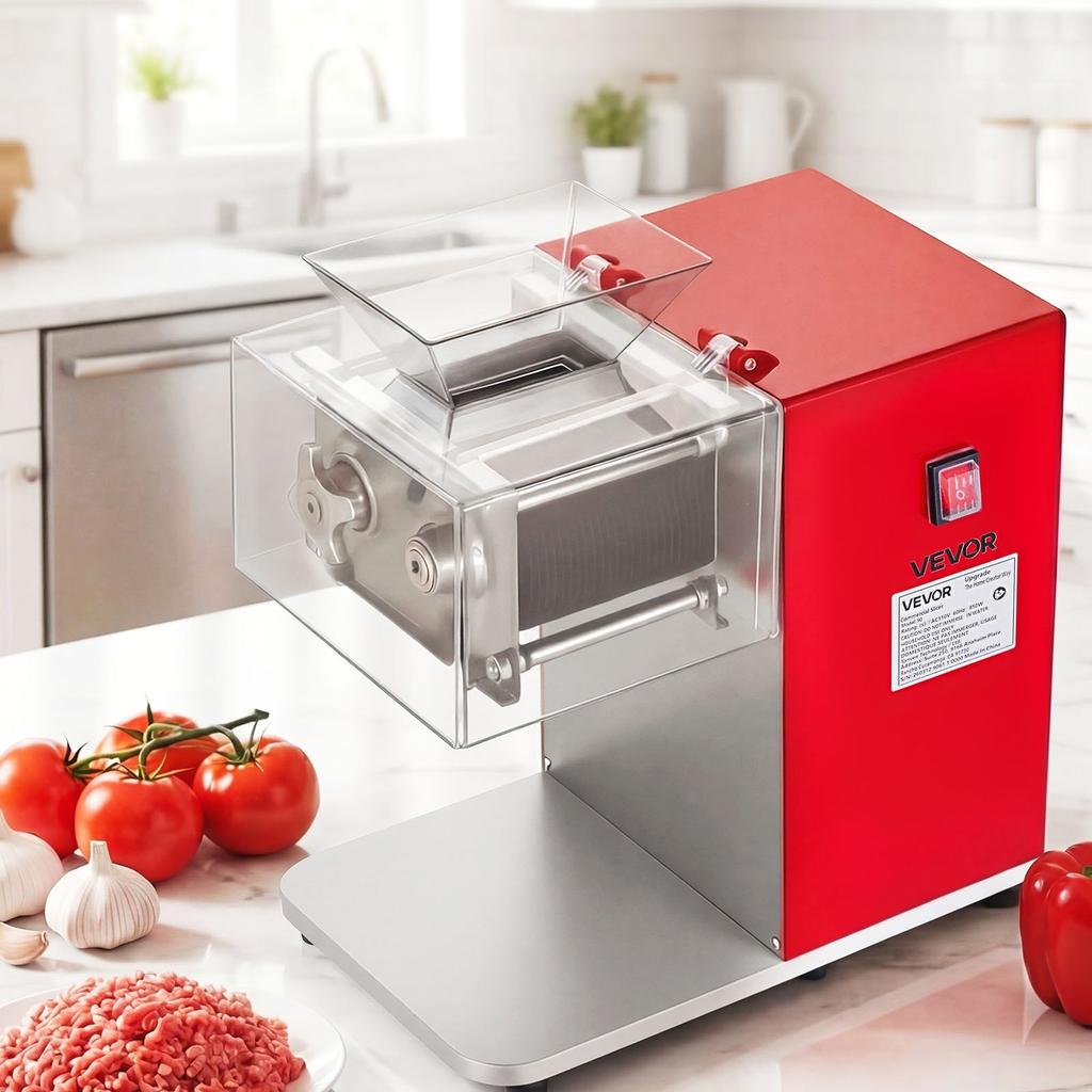 Meat Cutting Machine, 850W Commercial Slicer, 3.5mm Heavy Duty Stainless Steel Blade Shredder for Boneless Meat Soft Vegetables, Electric Food Slicers