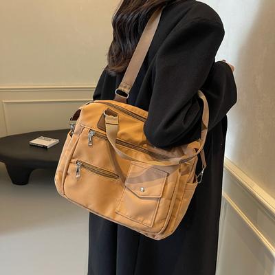 2025 New Mailman Large-capacity Fashion Simple Women's Lightweight Shoulder Bag Handbag Multi-functional Tutoring Bag Bag