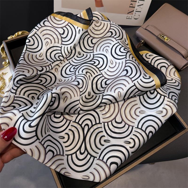 Fashion New Luxury  Silk Square Scarf Floral Women Neck Scarves Hair Bandana Headkerchief Shawl Wrap Hijab Echarpe
