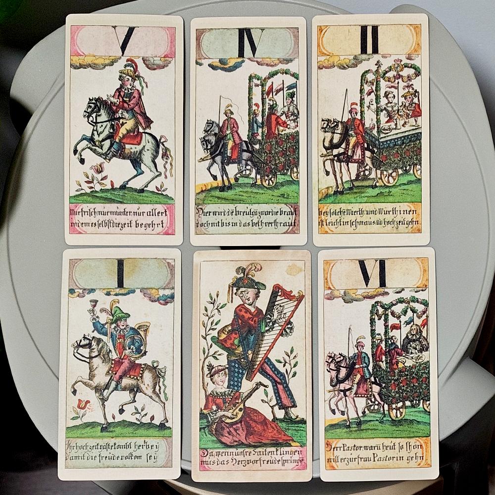 1765 Bavarian Wedding Tarot Playing Cards Complete 78 Card Deck 12*6cm on Double-embossed Cardstock