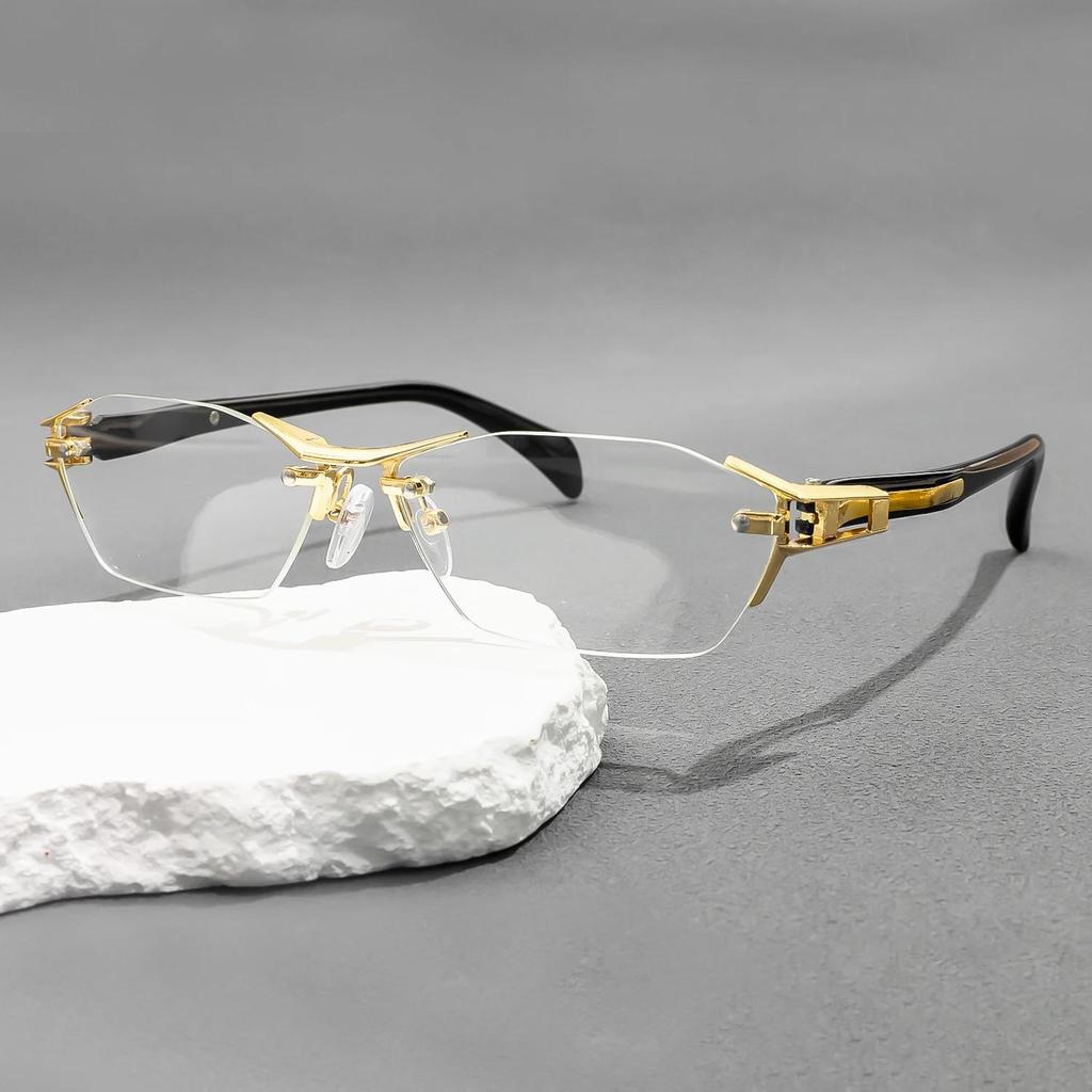 Brand High Definition Presbyopia Glasses Frame Men Women Rimless Prescription Square Eyeglasses Reading Eyeglasses