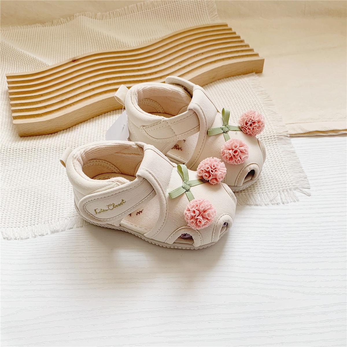 

Baby Girl s Breathable Anti-Slip Soft Bottom Sandals Toddler Learning To Walk Shoes Cute Summer Footwear Comfort Walking Shoes 14insole14cm бежевый