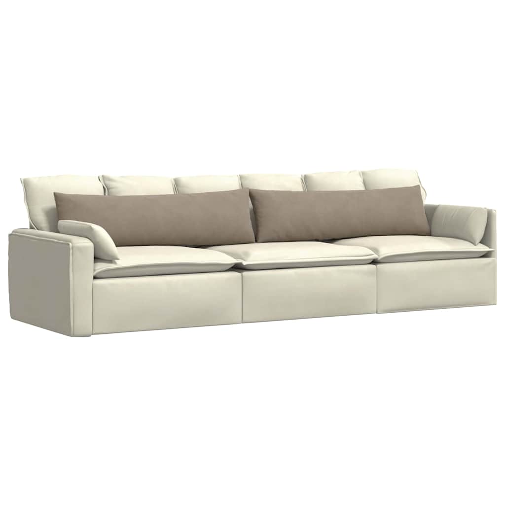 Sofa Cushions 2 Pieces Taupe 145 X 40 Cm Fabric