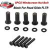 15/30pcs Black Windscreen Well Nut Bolt Screws Kit For Harley Touring Road Glide 98-22 Windshield Nut Bolt Washer Set