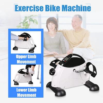 Bike Exercise Indoor Trainer Exerciser Cycling Fitness Mini Pedal Arms Legs White ABS PVC Home Exerciser LED Display Fitness Pedal