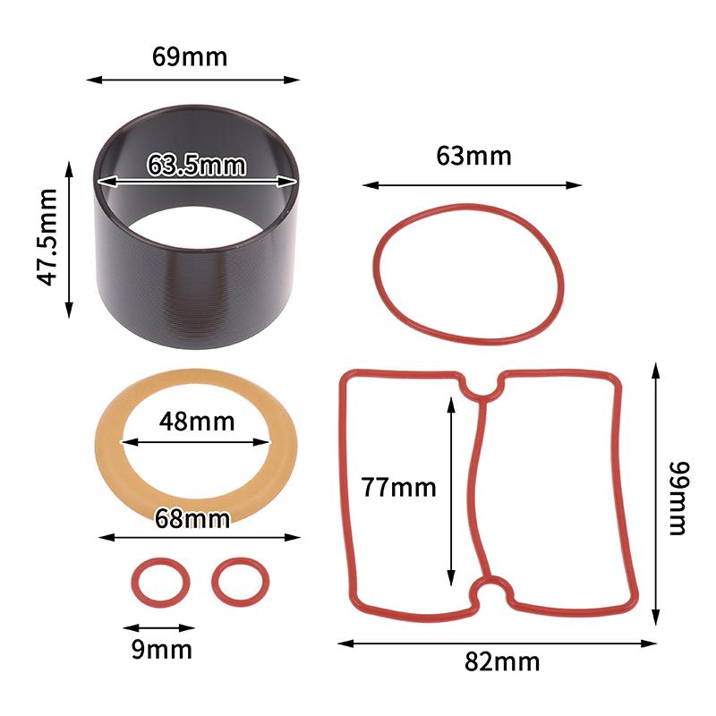 1 Set Vacuum Pump Oil-Free Mute Air Compressor Cylinder Sleeve Piston Cylinder Ring Kit For Mute Air 550W 750W 1100W 1500W