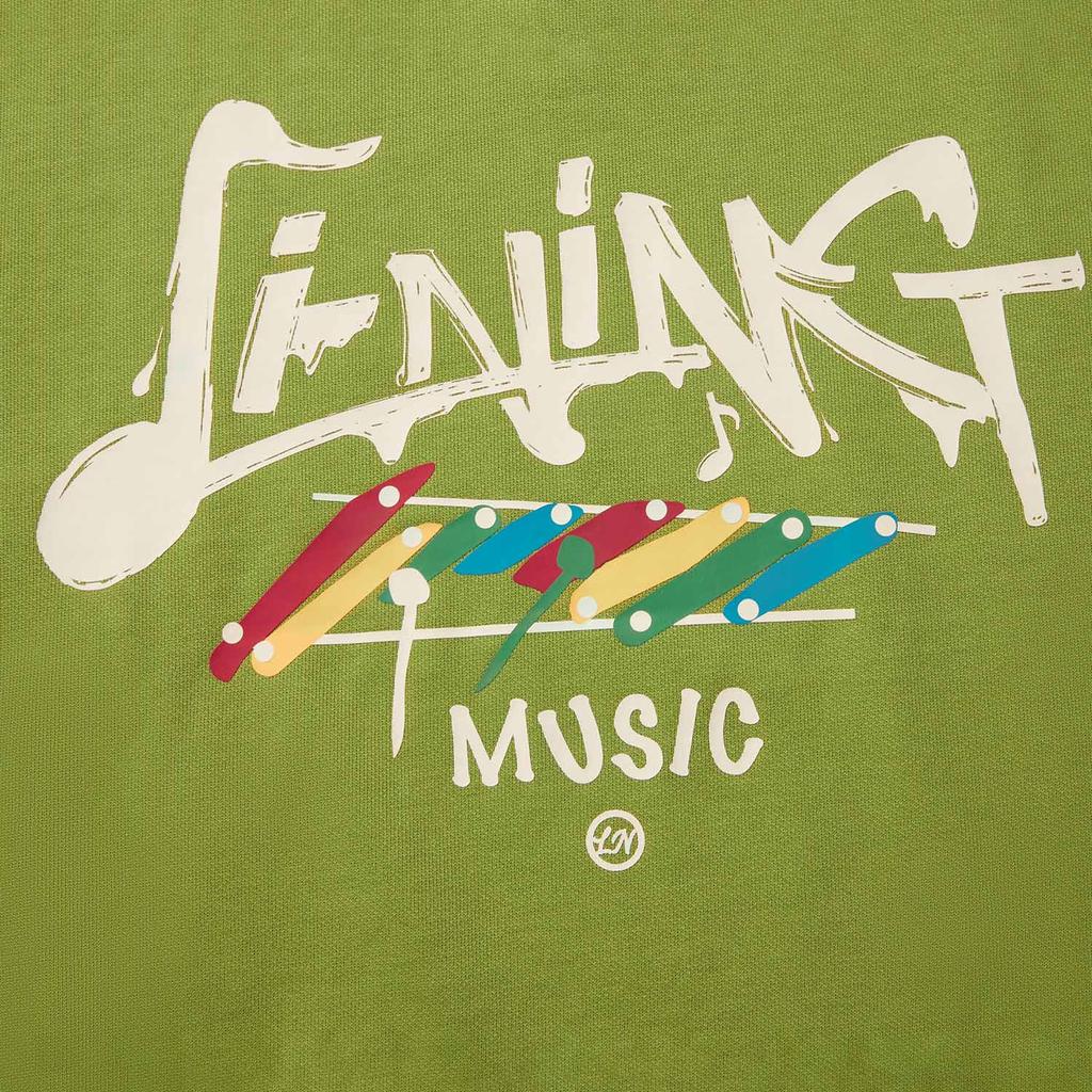 Li Ning Sports Lifestyle Series Americký High Street Retro Pohodlná Mikina s nápisem Dopamin Unisex Mikina Zelená AWDV411-3