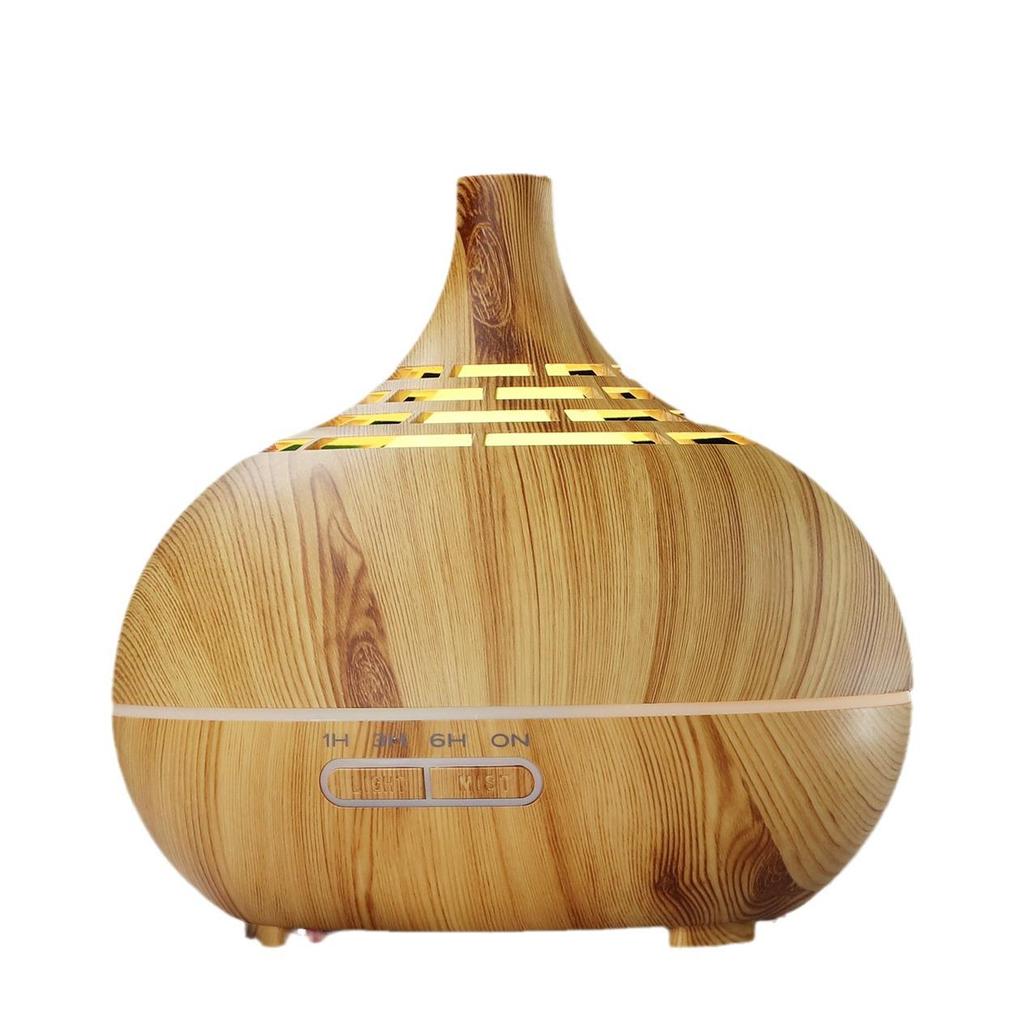 Ultrasonic Wood Grain Aroma Diffuser with Seven-Color LED