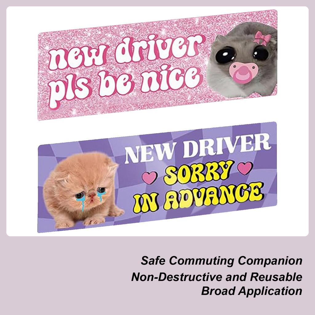 22x8cm Magneet voor Chauffeur Nieuwe Chauffeur Teken Stickers voor Auto's Grappig Dierontwerp voor Rijles Veiligheidstraining Voertuig Bumper