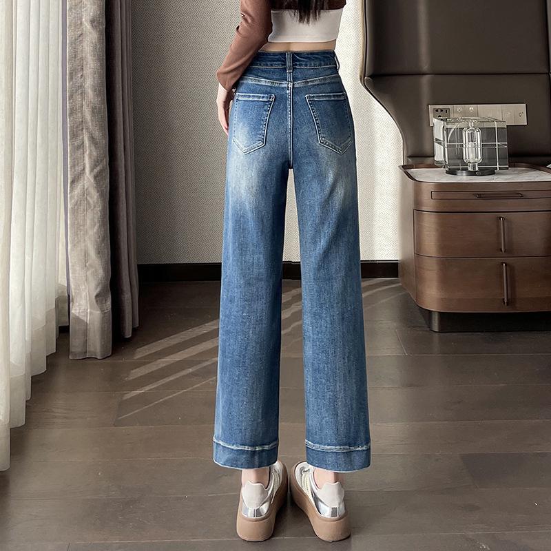 Women's High Waist Stretch Spliced Cropped Jeans, Petite & Tall, Slimming Fit, Narrow To Wide Leg, Spring/Summer 2026 Collection.