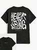 Letter Graphic Printed T-Shirt Men Summer Fashion Street Trend Cotton Short Sleeve Loose Comfortable Crew Neck Top Mens Clothing
