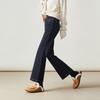 Thick brushed high waisted slightly flared jeans for women in winter 2026, fashionable and versatile, slimming flared pants