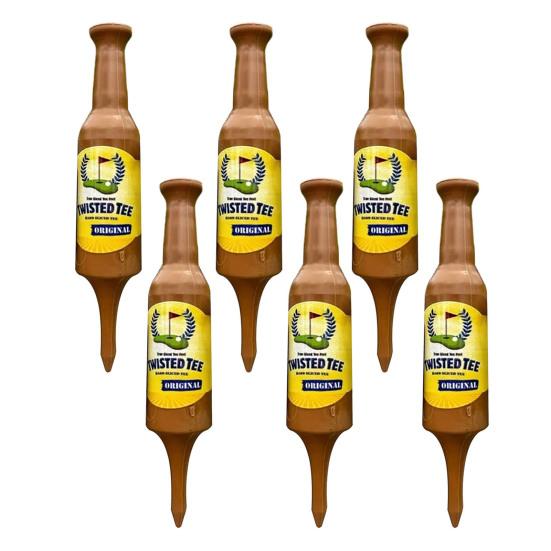 6Pcs Mini Beer Bottle Shaped Golf Tees Reduce Friction & Resistance Professional Golf Driver Tees Curved Serving Pins Practice