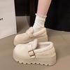 Muffin Platform Cotton Shoes Children 2025 New Autumn and Winter Velvet Loafers Fluffy Snow Boots Women's Bread Cotton Shoes