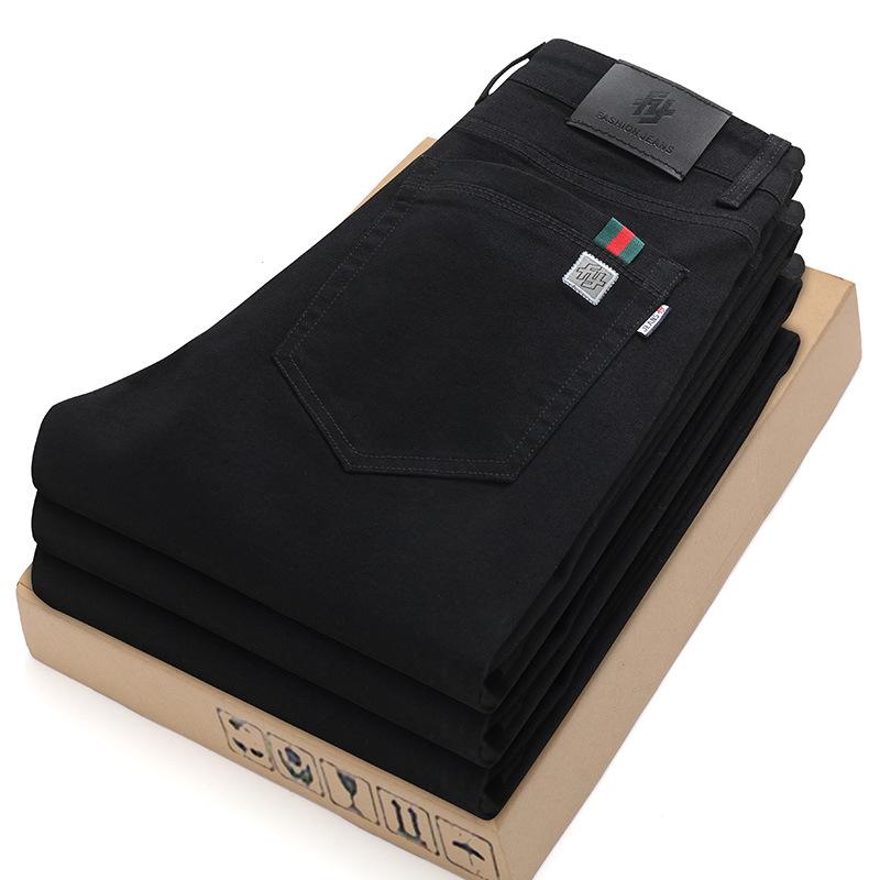 

Мужские свободные прямые джинсы из эластичного хлопка 2023 года на осень 40 чёрный