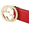 GUCCI Interlocking G Cow Leather Belts Unisex Red Width 4cm 546386-AP00G-6523
